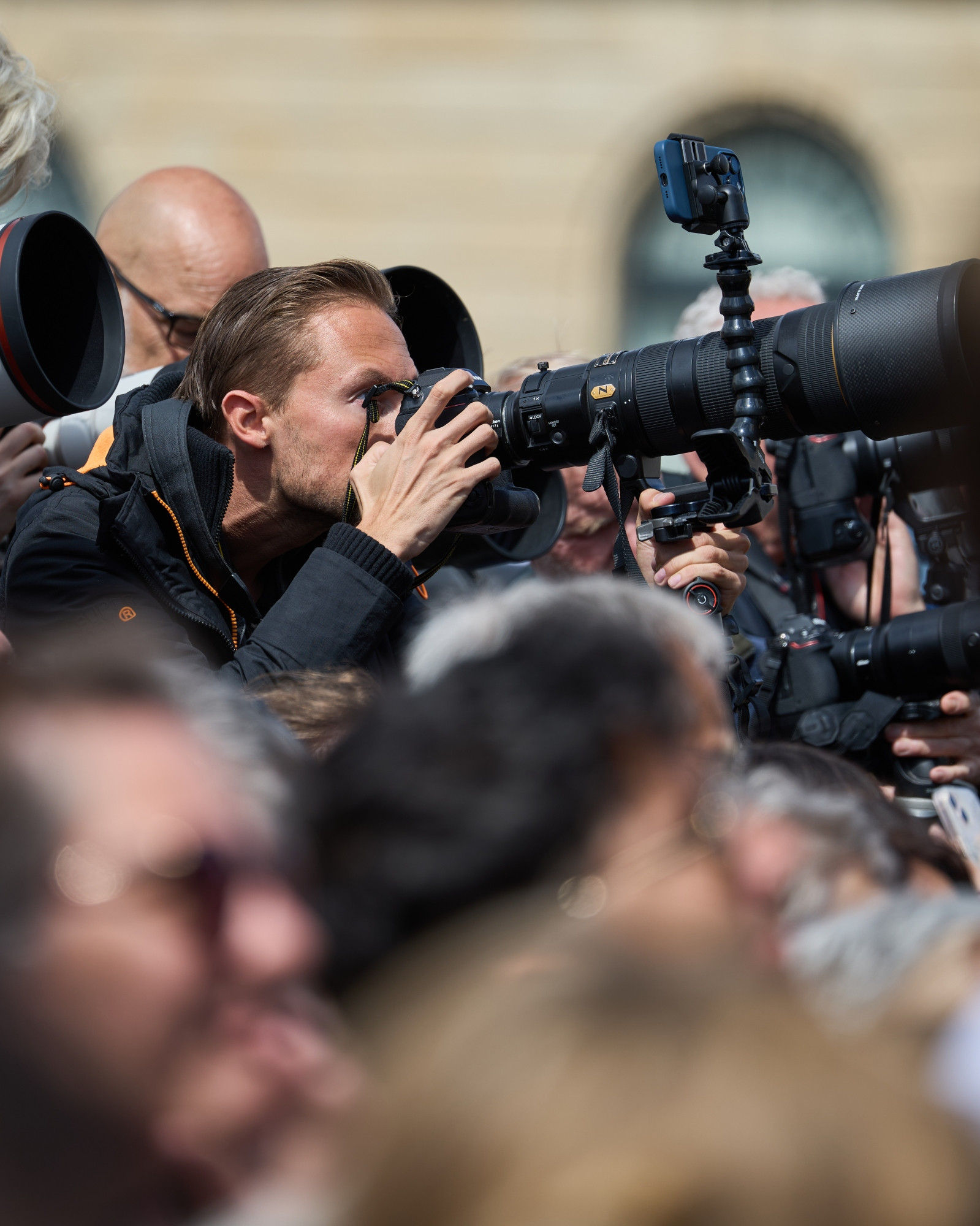 Photographers and media at Amalienborg Castle, Copenhagen