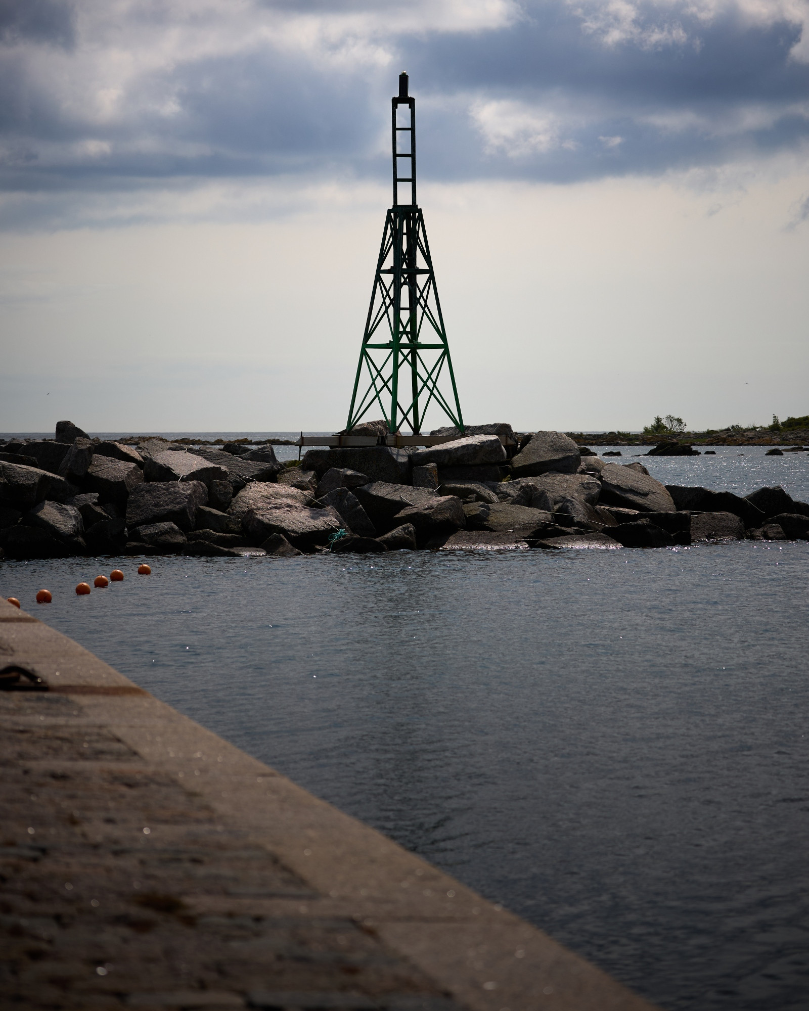 The beacon at Svaneke Marina, Bornholm.